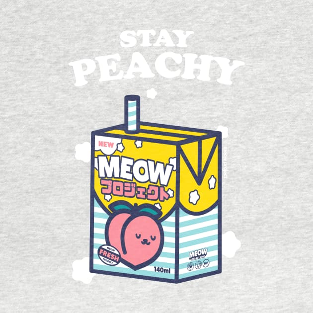 Stay peachy Cat Juice Box Illustration by meowproject